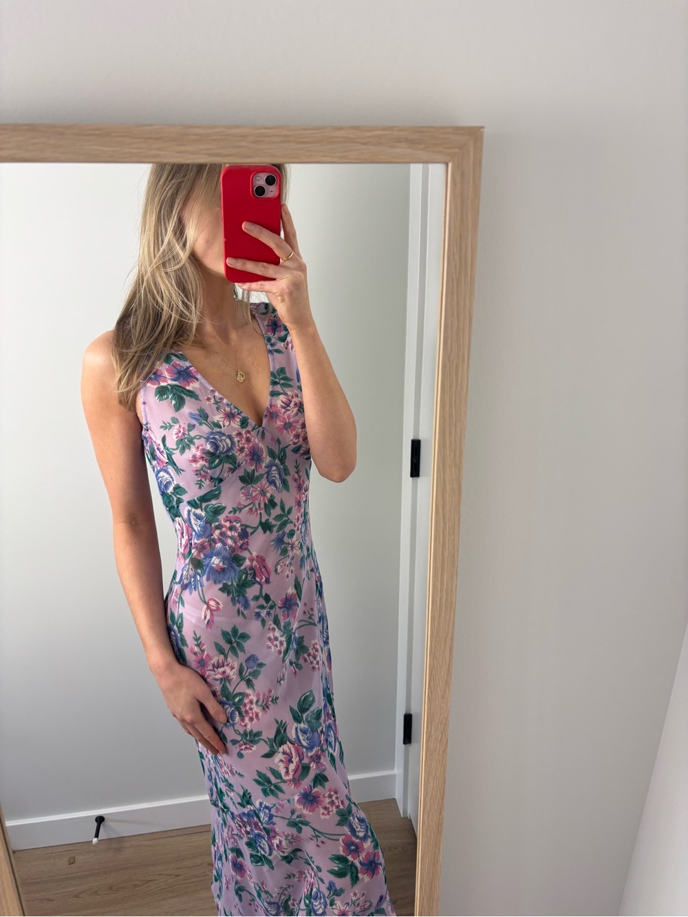 90s vintage floral midi dress / slip